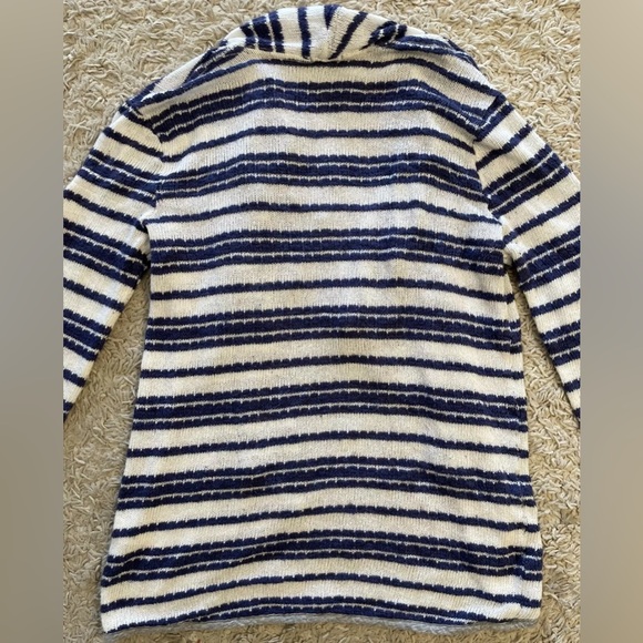 SPLENDID blue white striped long sleeve cardigan sweater large l - Picture 11 of 11